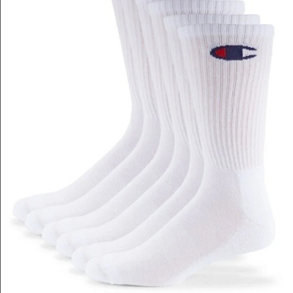 Champion Men's Crew Socks - 6 Pack White